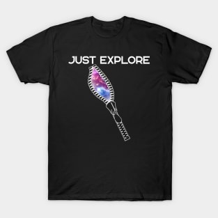 Just Explore Zip Space X Mission Galaxy Future T-Shirt